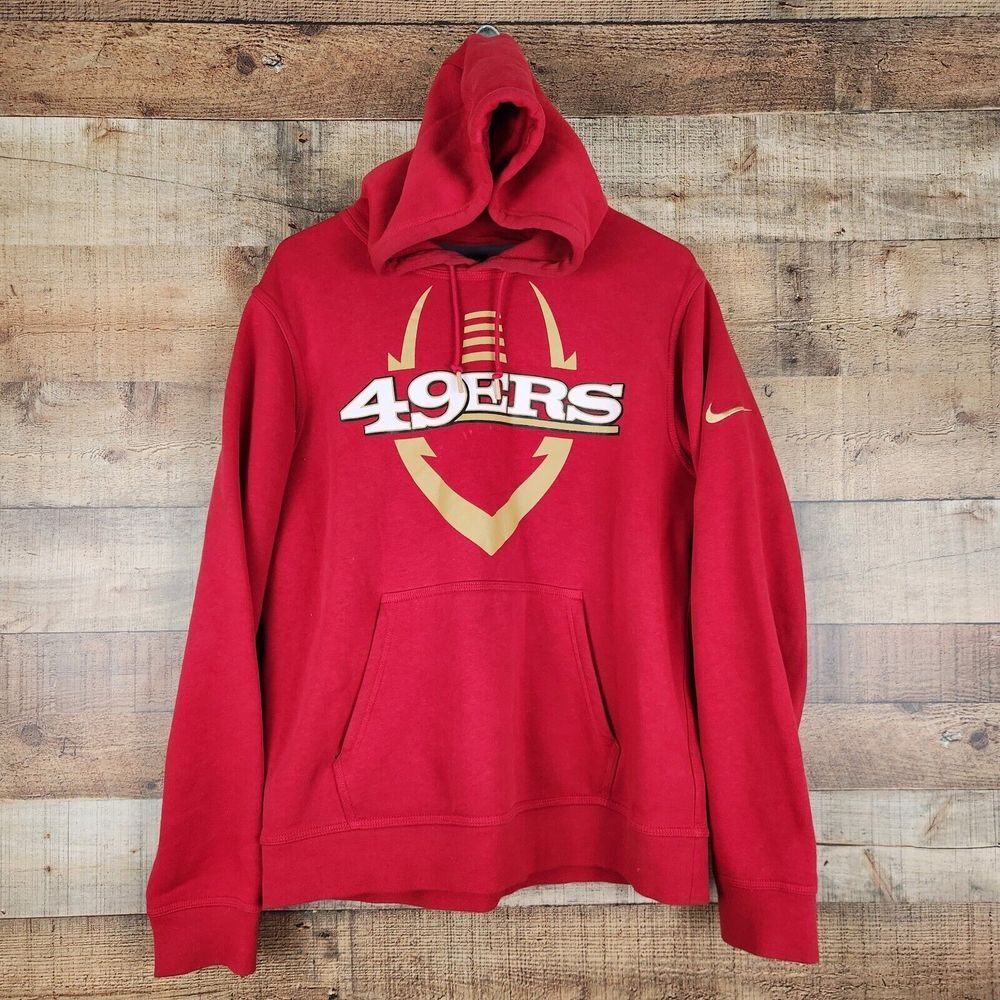 Nike NFL Team Apparel San Francisco 49ers Men's Size Medium Red Pullover‎ Hoodie
